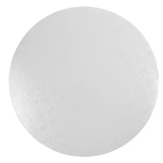 O'Creme Round White Cake Board, 9" x 1/4" High, Pack of 10 image {1}