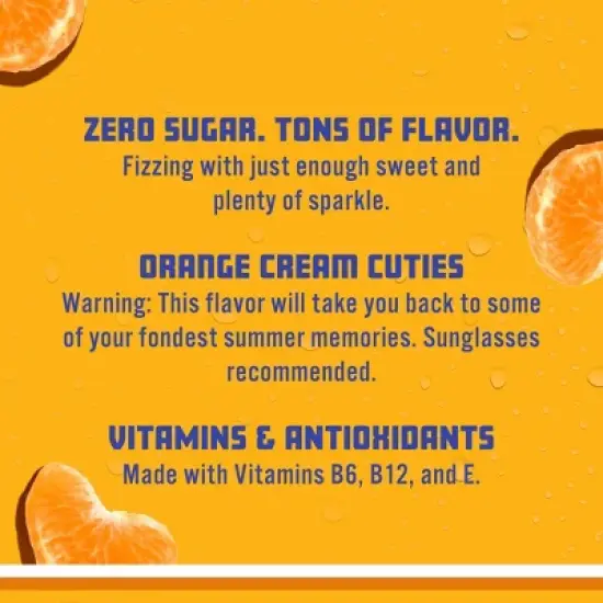 Sparkling ICE Cuties Orange Cream - 10pk/7.5 fl oz Mini Cans image {3}