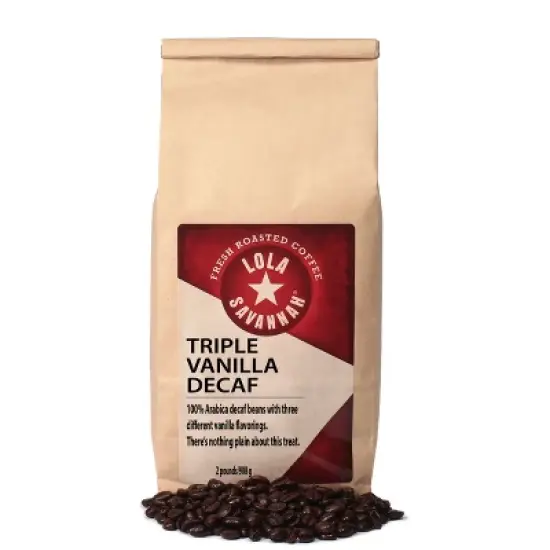 Lola Savannah Triple Vanilla Whole Bean Decaf Coffee - 32oz image {7}