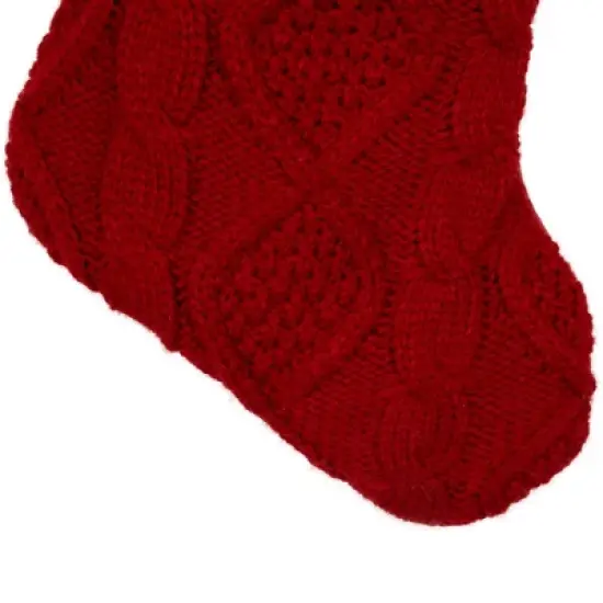 Northlight Cable Knit Christmas Stocking - 20.5" - Red and Beige image {3}