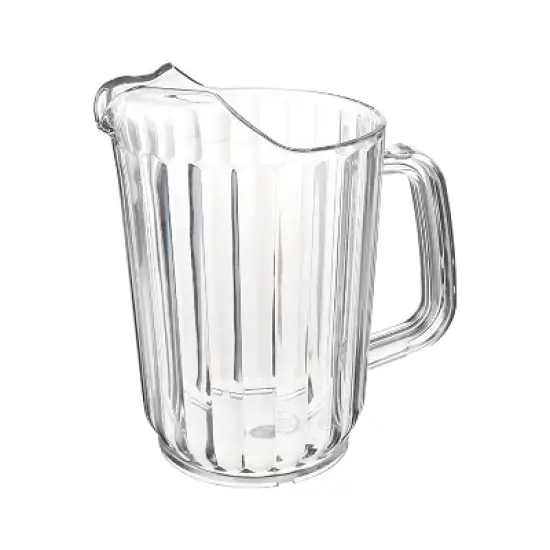 Winco Single Spout Polycarbonate Water Pitcher, Clear, 32oz image {2}