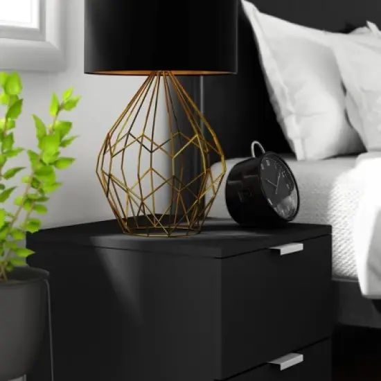 Delmar Wood 2 Drawer Nightstand Matte Black - Hillsdale Furniture image {9}