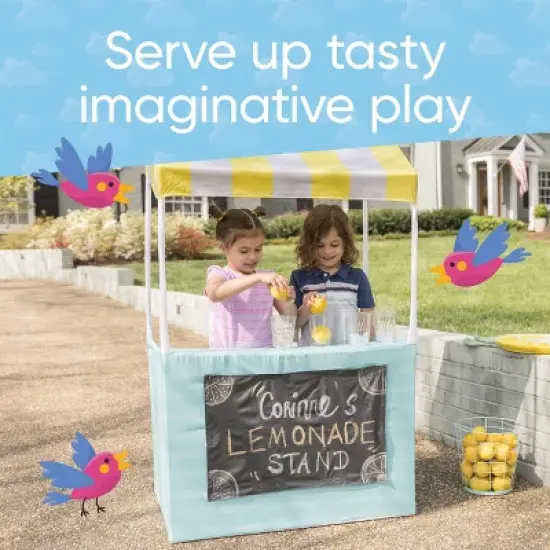 HearthSong 2-in-1 Indoor and Outdoor Lemonade and Market Pretend Play Stand for Kids' Imaginative Play image {2}