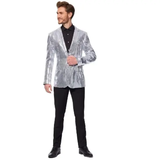 Suitmeister Men's Christmas Blazer - Sequins Silver image {2}
