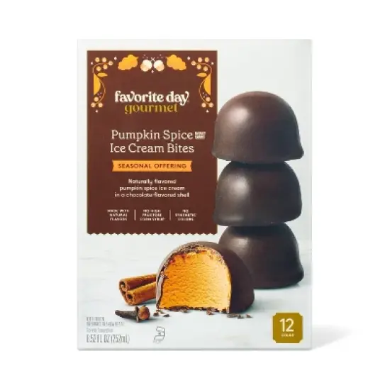 Frozen Pumpkin Spice Ice Cream Bites - 8.52oz/12ct - Favorite Day&trade; image {4}