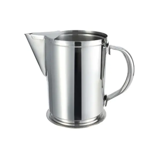 Winco Water Pitcher with Ice Guard, Stainless Steel, 64 oz image {3}