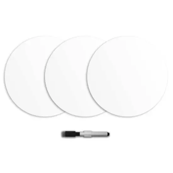 Wall Pops!  Dry Erase Board Circle Decals 13" 6ct - White image {2}