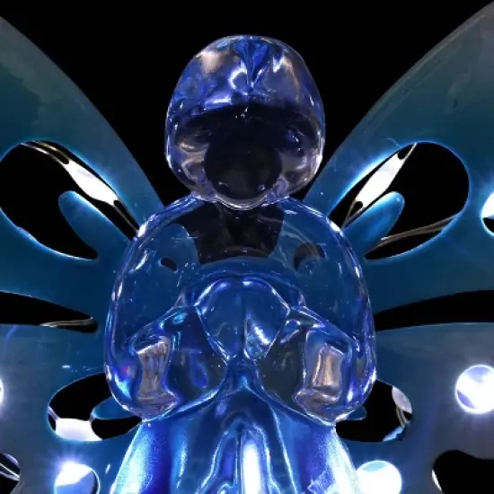 33.85" Acrylic Solar Angel Stake Blue - Exhart image {5}