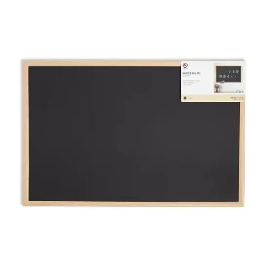 U Brands 23"x35" MDF Slope Frame Magnetic Chalkboard Birch image {2}