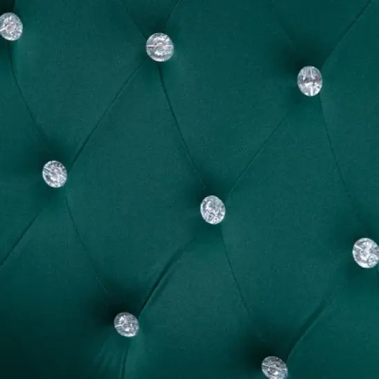 Vinsetto Home Office Chair, Velvet Computer Chair, Button Tufted Desk Chair with Swivel Wheels, Adjustable Height, and Tilt Function, Dark Green image {4}