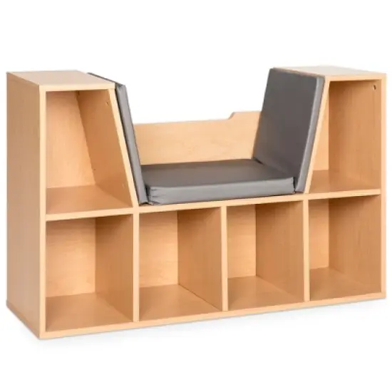Best Choice Products 6-Cubby Kids Bedroom Storage Organizer, Multi-Purpose Bookcase w/ Cushioned Reading Nook image {8}
