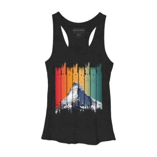 Women's Design By Humans Vintage Snow Mountain Climber By punsalan Racerback Tank Top image {2}