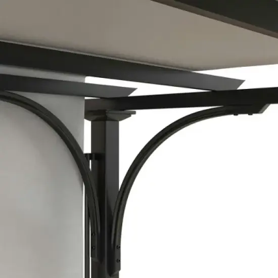 Resenkos Outdoor Garden Gazebo, Sunshade Gazebo Canopy,10' x 10' Patio Pergola with Weather-Resistant Steel Frame, White White, Black image {2}