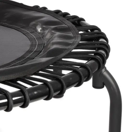 JumpSport 220 In Home Cardio Fitness Rebounder Mini Trampoline with Premium Bungees and Workout DVD, Safe, Sturdy and Gentle on the Body, Black image {3}