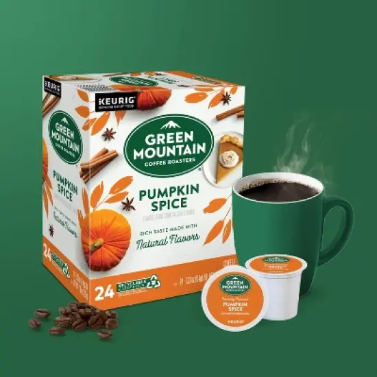 24ct Green Mountain Coffee Pumpkin Spice Keurig K-Cup Coffee Pods Flavored Coffee Light Roast image {4}