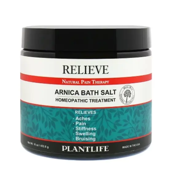 Arnica Relieve Bath Salt Soak for Sore Muscles, Joint Pain, and Post-Workout Recovery | Natural Mineral Body Care | Plantlife image {4}