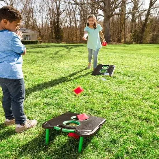 HearthSong Pick-Up-and-Go Portable Cornhole Game Set for Kids' Indoor and Outdoor Active Play, with Two Double-Holed Boards and Eight Cornhole Bags image {1}