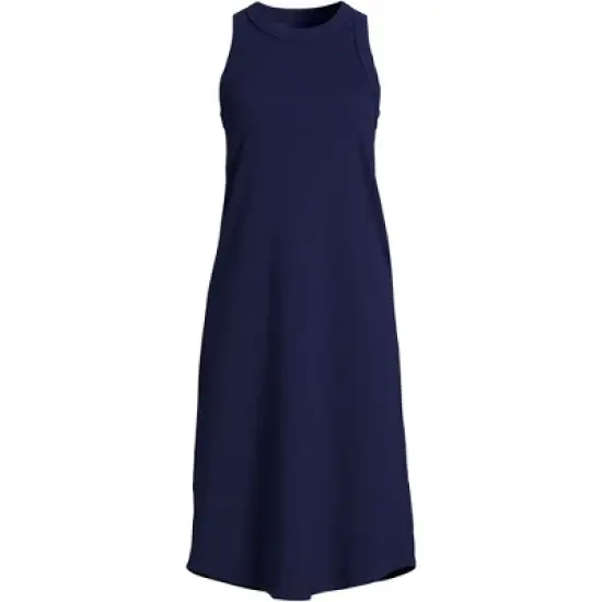 Lands' End Women's Cotton Rib Sleeveless Midi Tank Dress image {3}