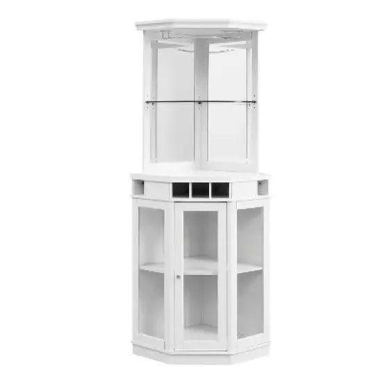 Home Source Corner Bar Unit Charcoal image {8}