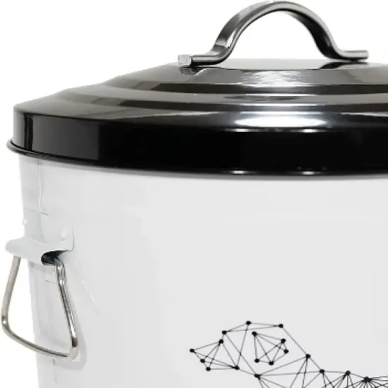 Amici Pet Zentangle Dog Food Large Metal Storage Bin, 17 lbs, Airtight Seal, Removable Lid, Metal Handle for Convenient and Stylish Storage,260 oz. image {4}