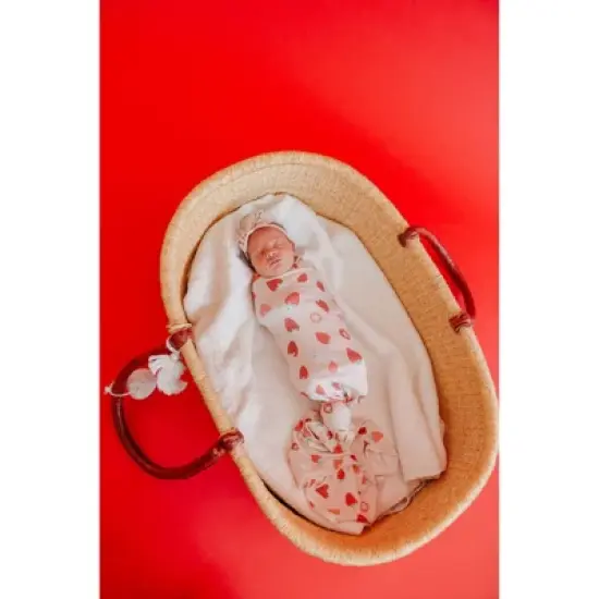 Copper Pearl Premium Knit Swaddle Blanket - Strawberry image {3}