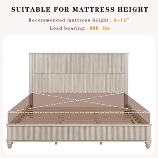 GDFStudio Elton 3 Piece Fluted Wood Bedroom Furniture Sets image {7}