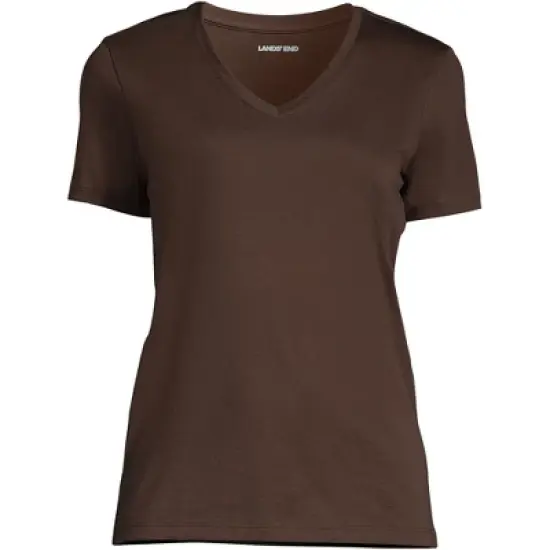 Lands' End Women's Relaxed Supima Cotton Short Sleeve V-Neck T-Shirt image {17}