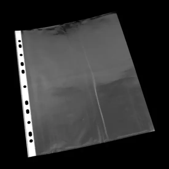 Unique Bargains Office Plastic Square Shaped File A4 Paper Storage Sheet Protector Clear 0.01" Thickness 100 Pcs image {2}