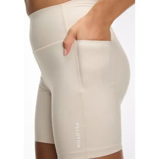 Peloton Women's Cadent High Rise Pocket Bike Short 7", Oatmeal image {3}