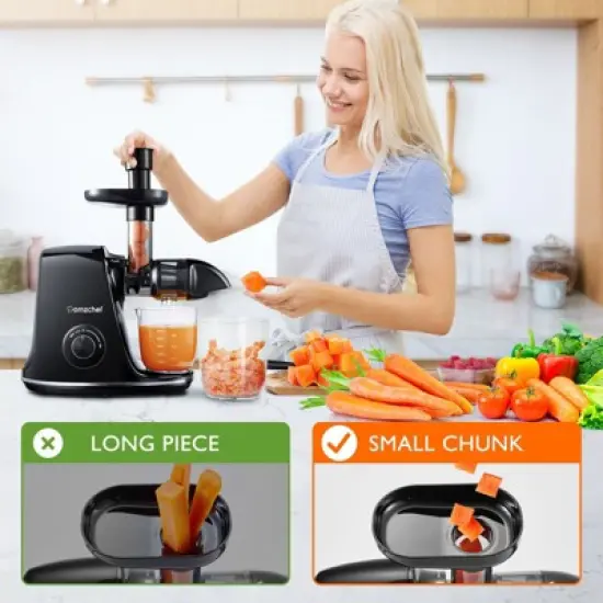 Masticating Juicer, Slowe Cold Press Juicer with 7 Spiral Masticating, Reverse Function, Juicer Machines with Food Grade Anti-oxidation Materials image {1}