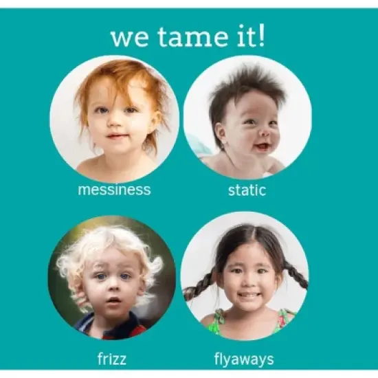 T is for Tame - Natural Taming Cream, Detangling Spray & Natural Bristle Brush for Frizz, Flyaways & Static, Safe for Babies and Kids, 3 ct. image {5}