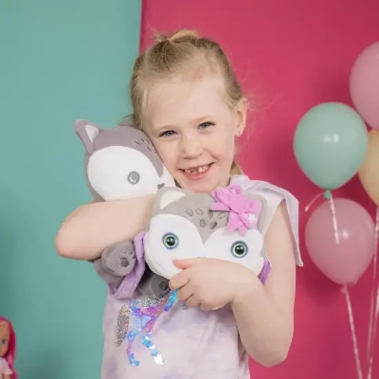 Adora Be Bright Purse for Little Girls - Stuffed Animal Wolf Design - Eyes Light Up image {4}