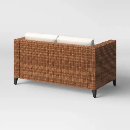 Brookfield Steel Wicker Loveseat - Light Brown - Threshold&trade; image {3}