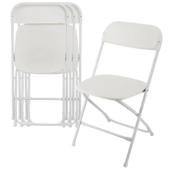 Elama 4 Piece Plastic Folding Chair in White image {9}