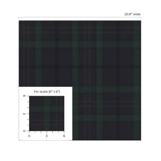 NextWall Dark Blue and Evergreen Tailor Plaid Premium Peel and Stick Wallpaper image {6}