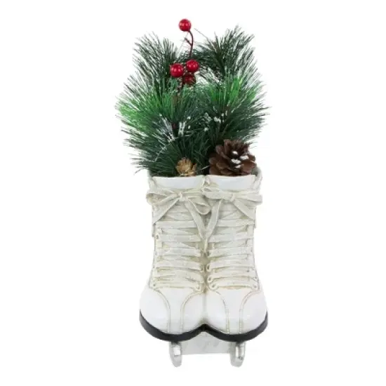 Northlight LED Lighted Ice Skates with Floral Arrangement Christmas Decoration - 12" image {2}
