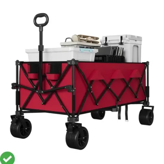 Heavy Duty Foldable Wagon for Beach Extra Large Collapsible Foldable Wagon for Camping image {9}
