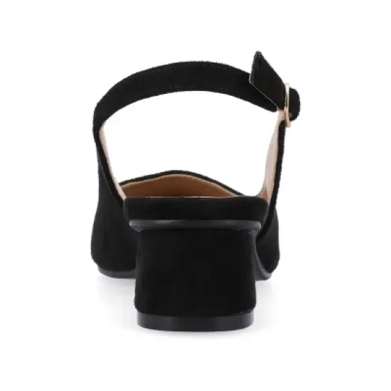 Journee Collection Womens Sylvia Sling Back Covered Block Heel Pumps image {2}