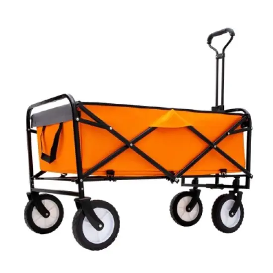 SKRAN Foldable Wagon Cart,Supports 360 lbs All-Terrain Wheels Beach Utility Wagon Grocery Cart with strapping system,for Camping Shopping image {8}