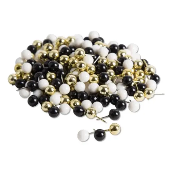 U Brands Fashion Sphere Push Pins Plastic Assorted 7/16" 200/Pack 3084U06-24 image {2}