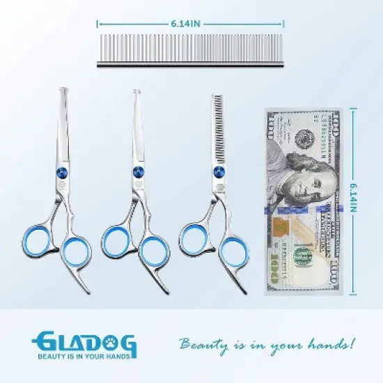 Professional 5 in 1 Dog Grooming Scissors Set , Sharp and Heavy-duty Pet Grooming Shears image {2}