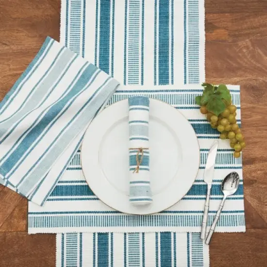 C&F Home Chandler Stripe Adriatic Table Runner 13" x 72" image {1}