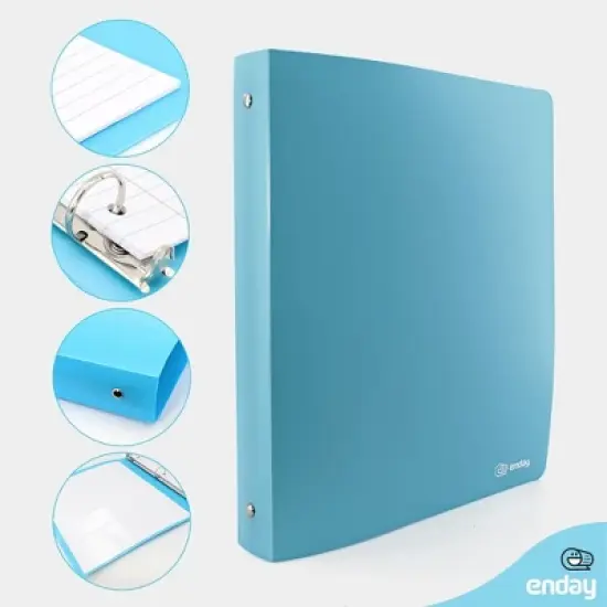 Enday 1" Flexible 3-Ring Binder With Pocket image {2}