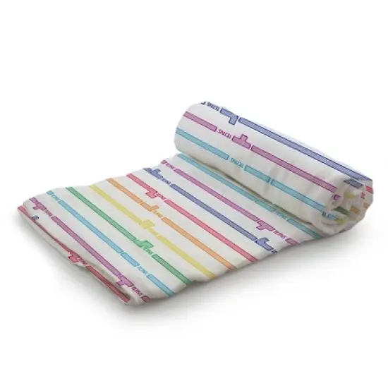 Tetris for Kanga Care Serene Swaddles - Premium Viscose from Bamboo Muslin Reversible Swaddle Blankets (2pk) : Tetrimino Block Party Multi-color image {3}
