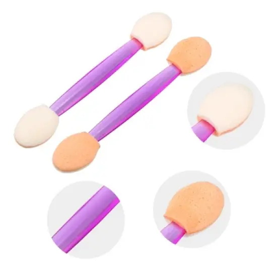 Unique Bargains Short Sponge Dual Sides EyeShadow Makeup Applicators Brushes Applicator Purple 25 PCS image {2}
