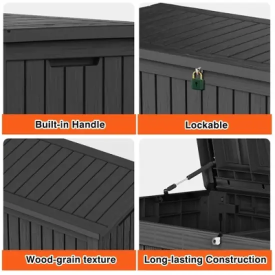 Chic Crate-150-Gal Water Resistant Resin Lockable Deck Box image {1}