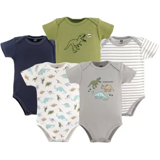 Hudson Baby Infant Boy Cotton Bodysuits 5pk, Dinosaurs image {1}