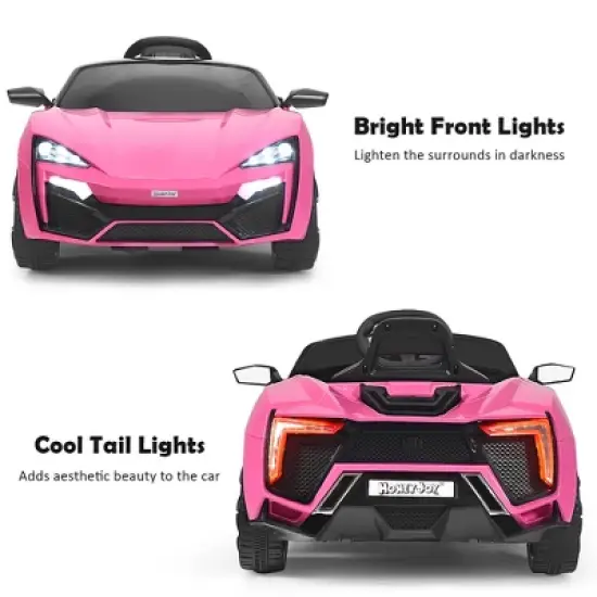 Costway 12V Kids Ride On Car 2.4G RC Electric Vehicle w/ Lights MP3 Openable Doors White\Black\ Red\Pink image {6}
