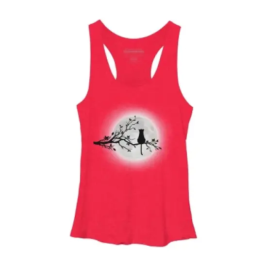 Women's Design By Humans The Cat and The Moon By Maryedenoa Racerback Tank Top image {7}
