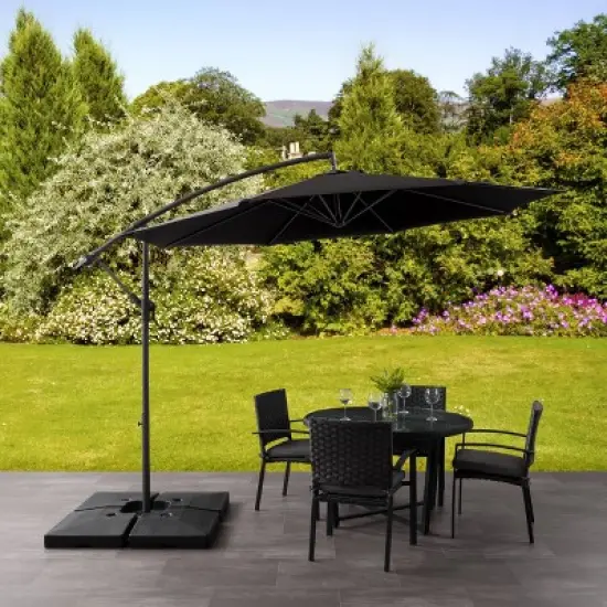 9.5' UV Resistant Offset Tilting Cantilever Patio Umbrella - CorLiving image {1}